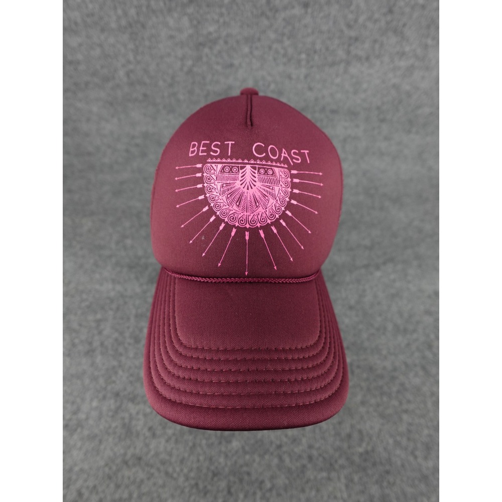 ONeill Best Coast Trucker Hat‎ Burgundy Pink Mesh Snapback Cap Mens Womens